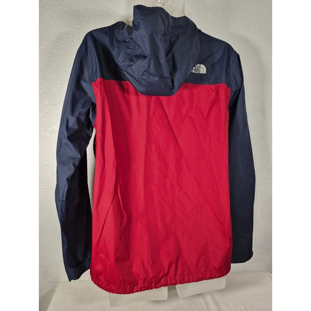 The North Face Resolve 2 Rain Jacket Mens Medium Red Navy Blue Waterproof Hooded